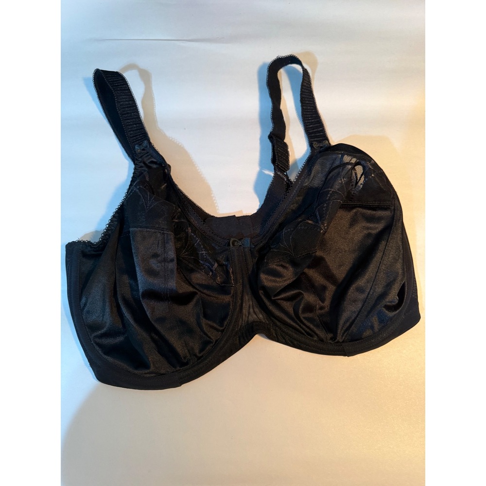 Elomi Cate Soft Cup Bra Women 38I Black Underwire Embroidered EL4030BLK
